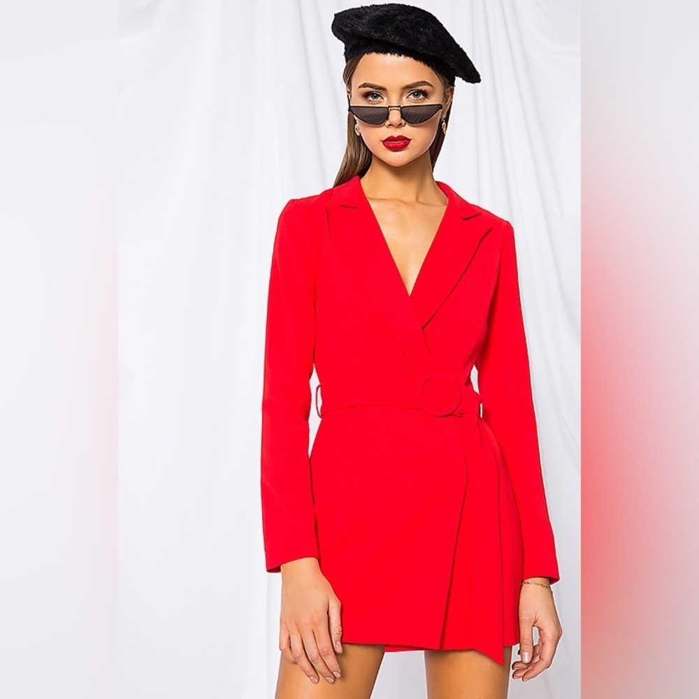 NWOT Superdown Joan Belted Blazer Mini Red dress size medium